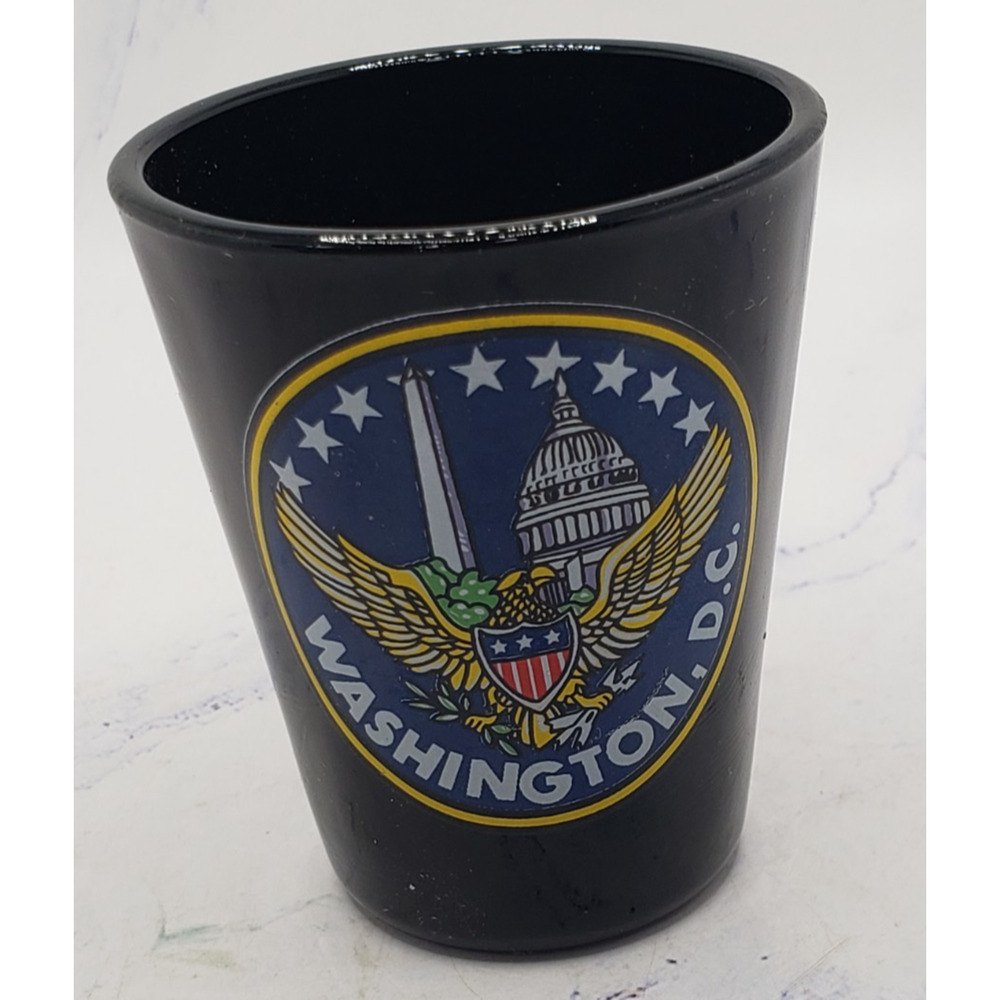 Washington DC United Stated of America Eagle Black Ceramic Shot Glass